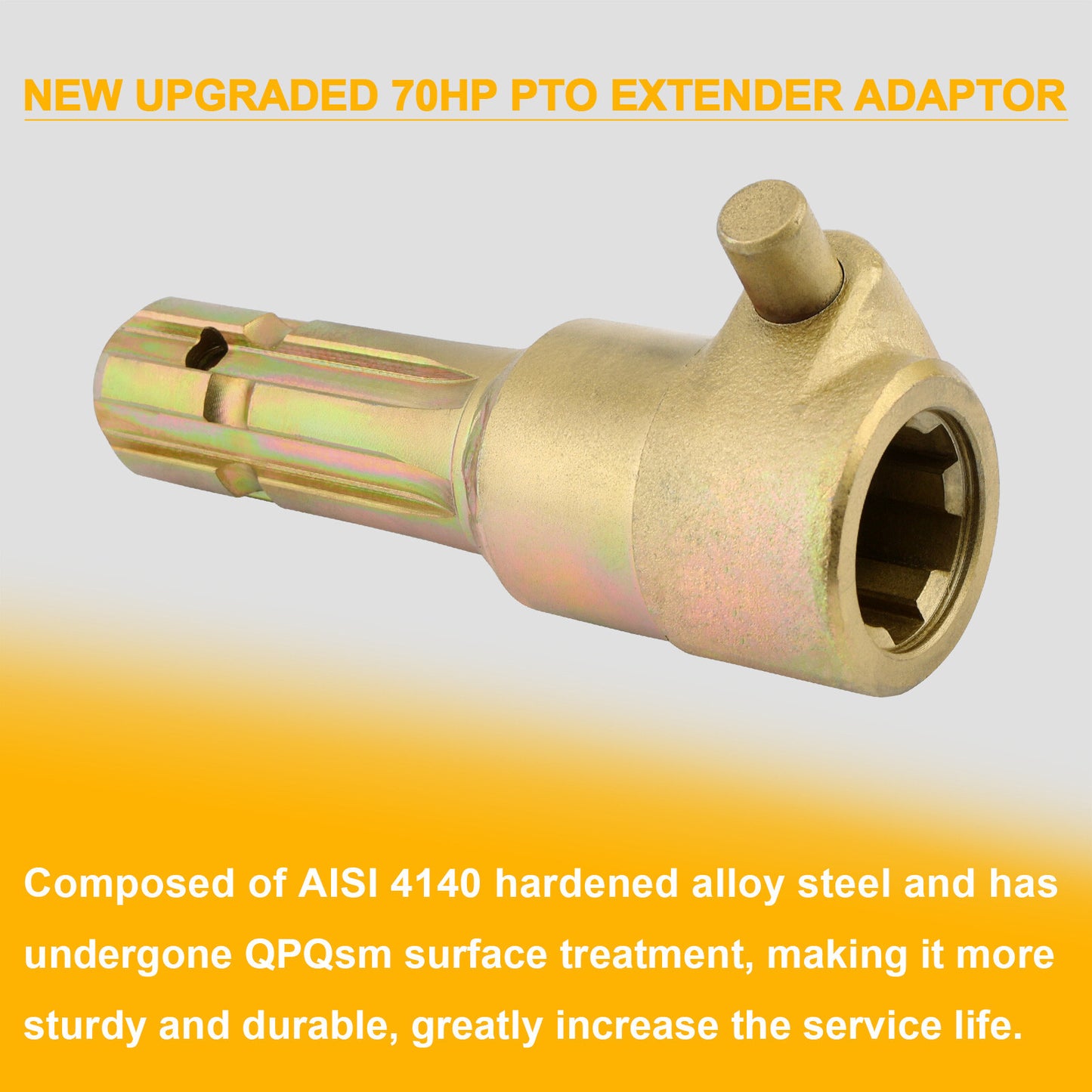 Upgraded PTO Extender Adapter for Tractor, 1-3/8" & 6 Spline Female & Male 70HP