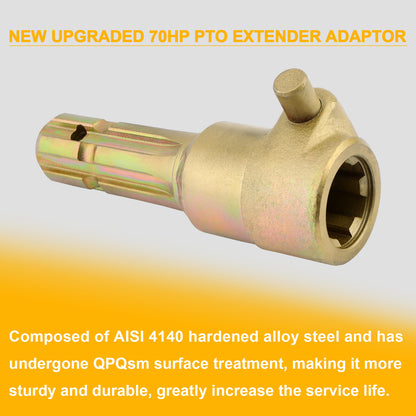 Upgraded PTO Extender Adapter for Tractor, 1-3/8" & 6 Spline Female & Male 70HP