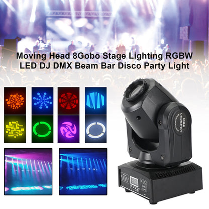 Moving Head 8 Gobo Stage Lighting RGBW LED DJ DMX Beam Bar Disco Party Light