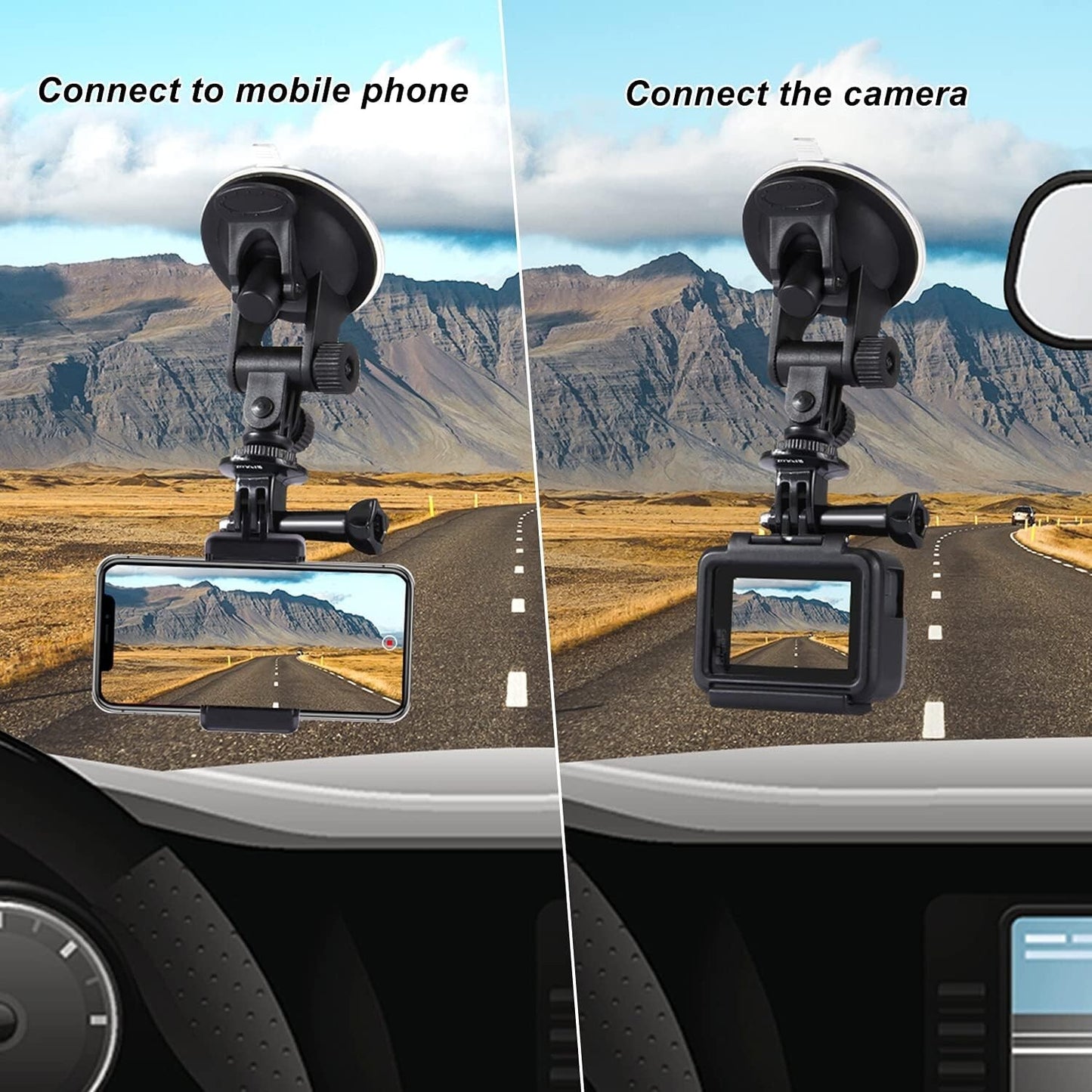 Car Window Holder Suction Cup Mount Windshield for GoPro Hero DSLR Nikon Camera