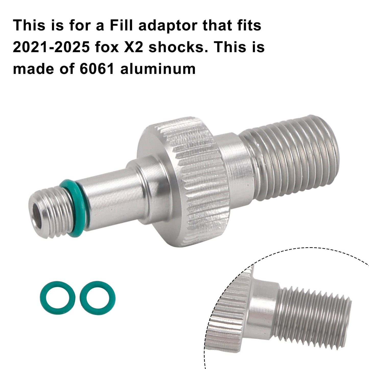 Air Fill Adaptor- clone of fox #803-01-826-Rezi end For Fox X2/DHX2 2021-2025