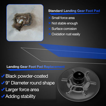 9 in Rear Jack Foot Pad For 2" I.D Round Tube LC Hall Effect Ground Control 3.0