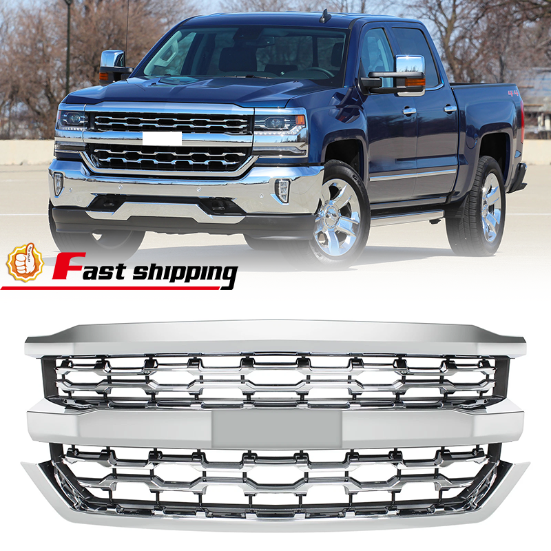 For Chevrolet Silverado 1500 2016 2017 2018 Chrome Front Bumper Grille LTZ Style