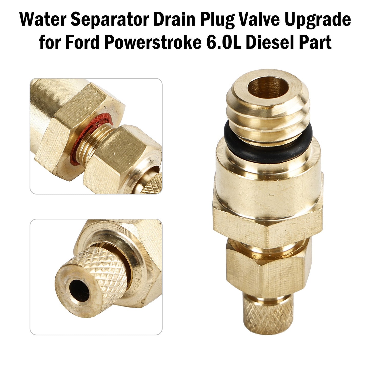 Water Separator Drain Plug Valve Upgrade for Ford Powerstroke 6.0L Diesel Part