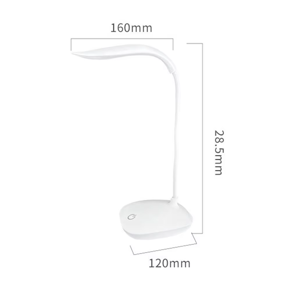 USB LED Desk Light Dimmable Bedside Reading Lamp Rechargeable Touch Control