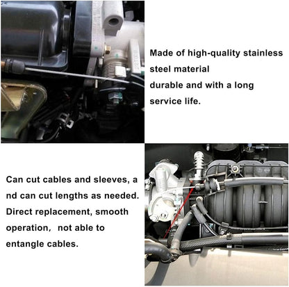 24" THROTTLE CABLE BRAIDED STAINLESS STEEL UNIVERSAL ACCELERATOR For FORD, CHEVY