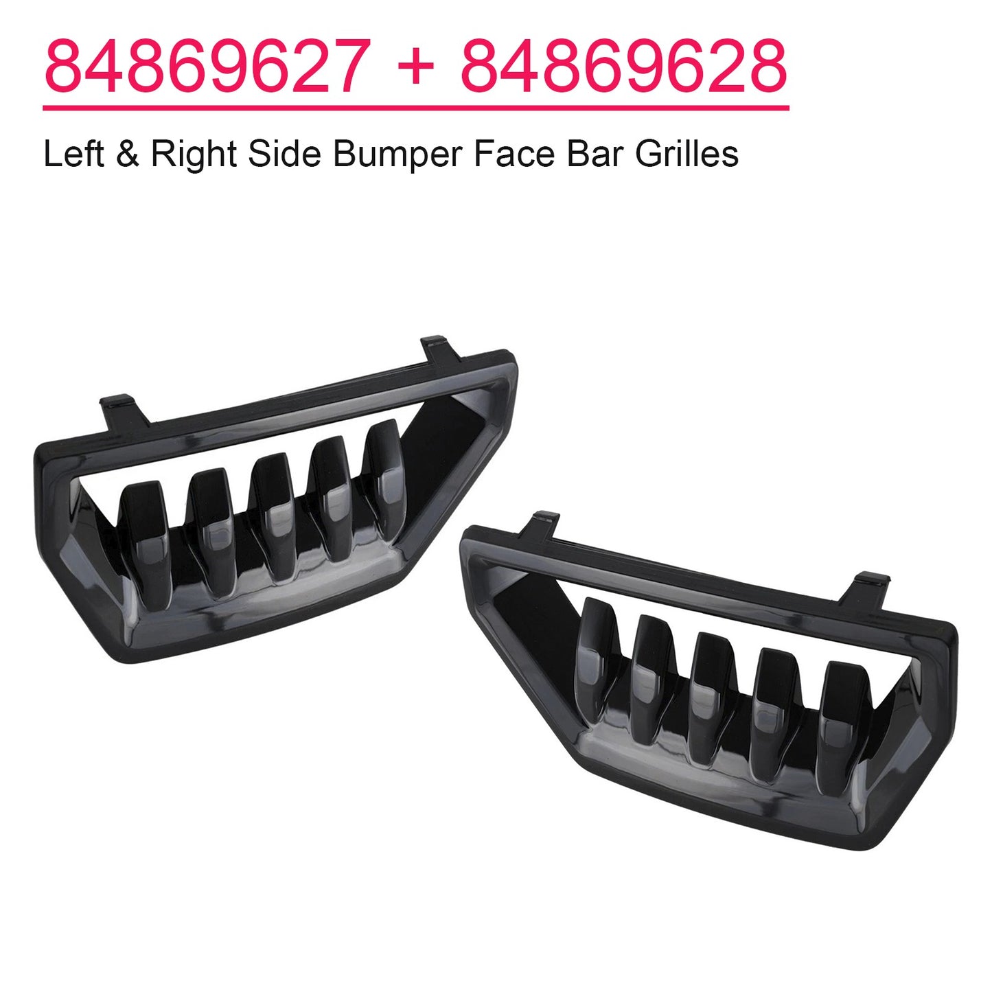 Left & Right Side Bumper Face Bar Grilles for GMC Sierra 1500 2022-2024