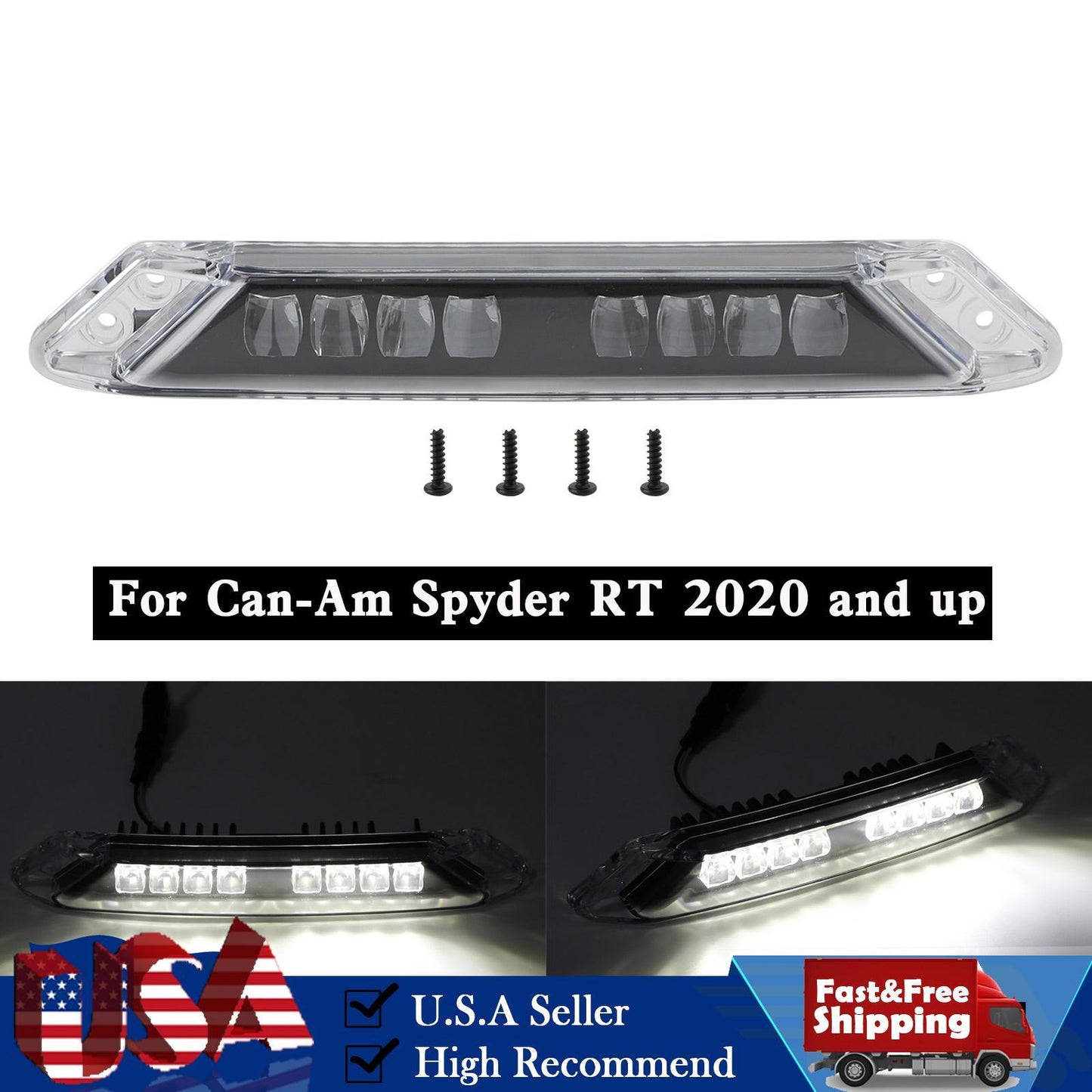 LED 219400991 Front Bumper Lamp Auxiliary Light For Can-Am Spyder RT 2020-2023