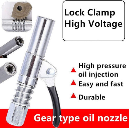2Packs Grease Gun Coupler High-Pressure Quick Release Lock Oil Injection Nozzles