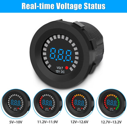 2x Waterproof Car Battery Meter Voltmeter LED Digital Display Voltage Gauge 12V