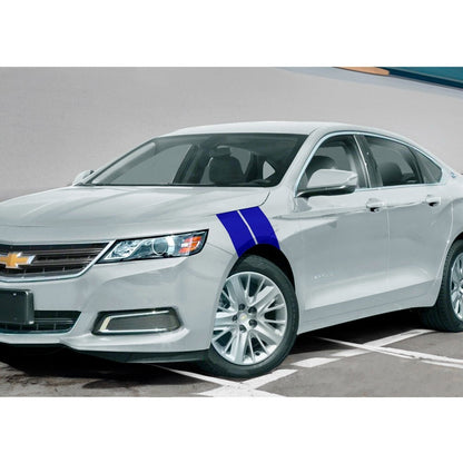 4" Dual Fender Stripe Hash Mark Stripe Decal Graphic Kit For 14-19 CHEVY IMPALA