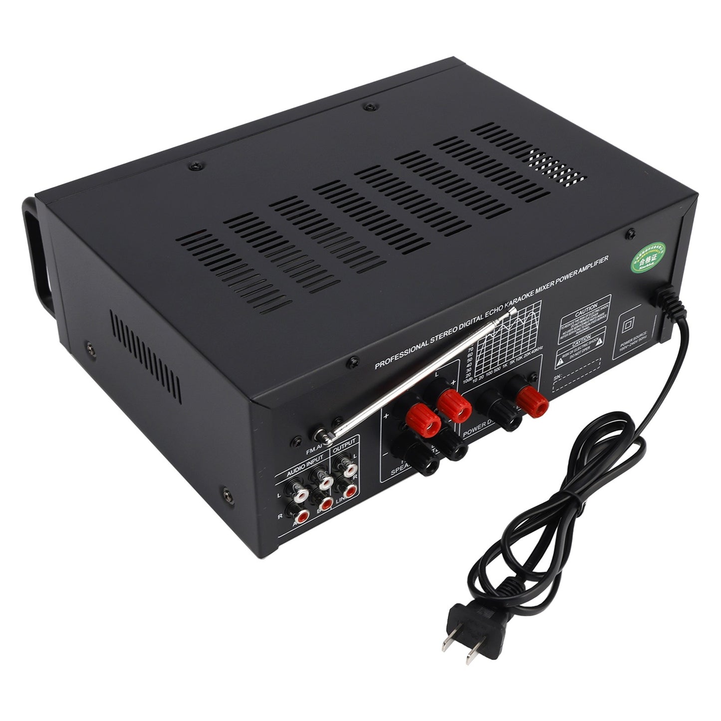 2500W Peak Stereo HiFi Power Amplifier Bluetooth5.4 Karaoke FM USB EQ Mixer 110V