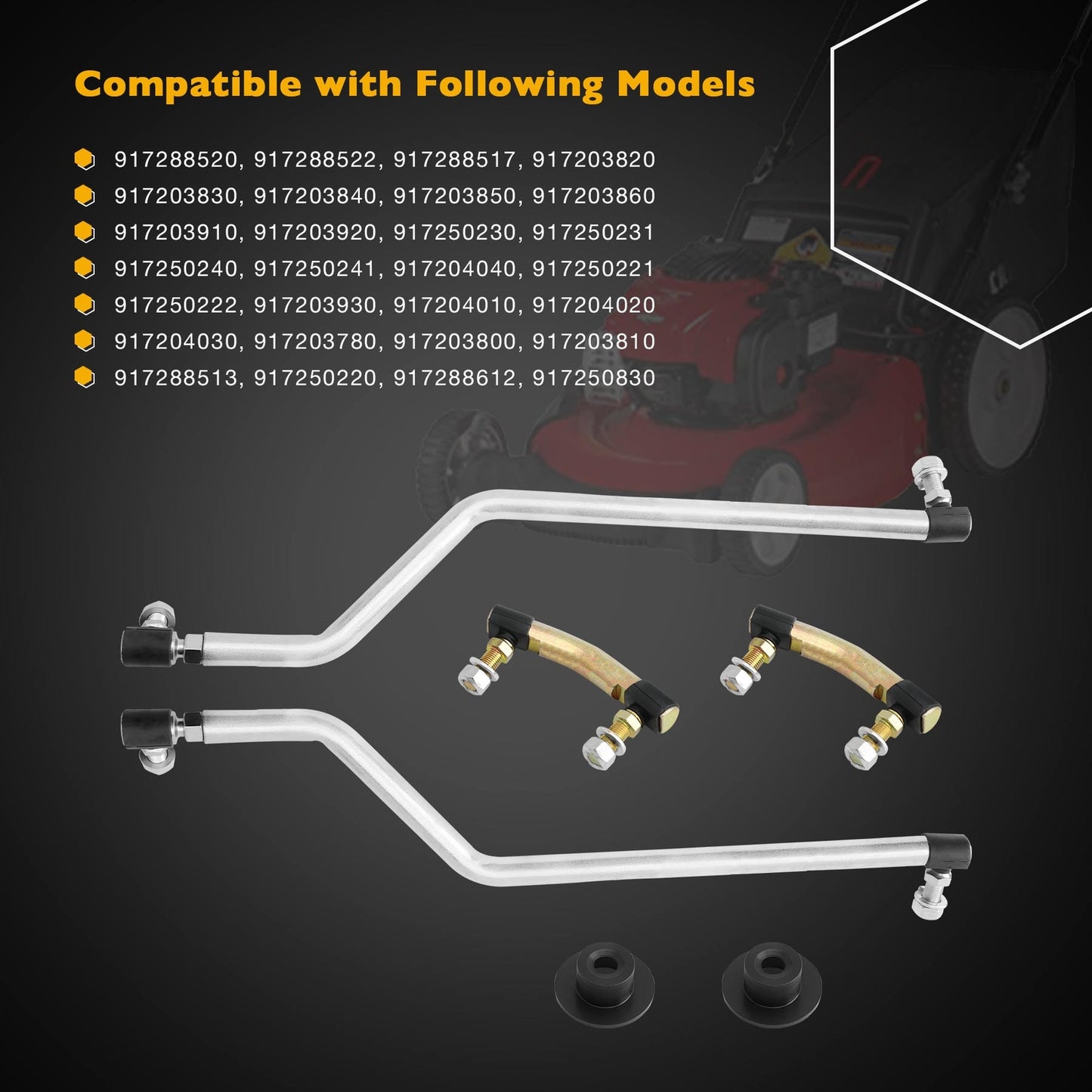Adjustable LH/RH Steering Drag Link Set w/ Gear Caps For Craftsman Husqvarna AYP
