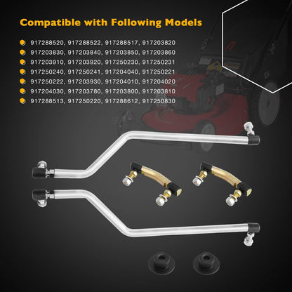 Adjustable LH/RH Steering Drag Link Set w/ Gear Caps For Craftsman Husqvarna AYP