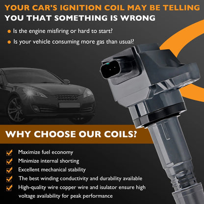 UF672 Ignition Coils Pack For 12-20 Honda Civic HR-V Acura ILX 1.8L 2.0L 5C1880