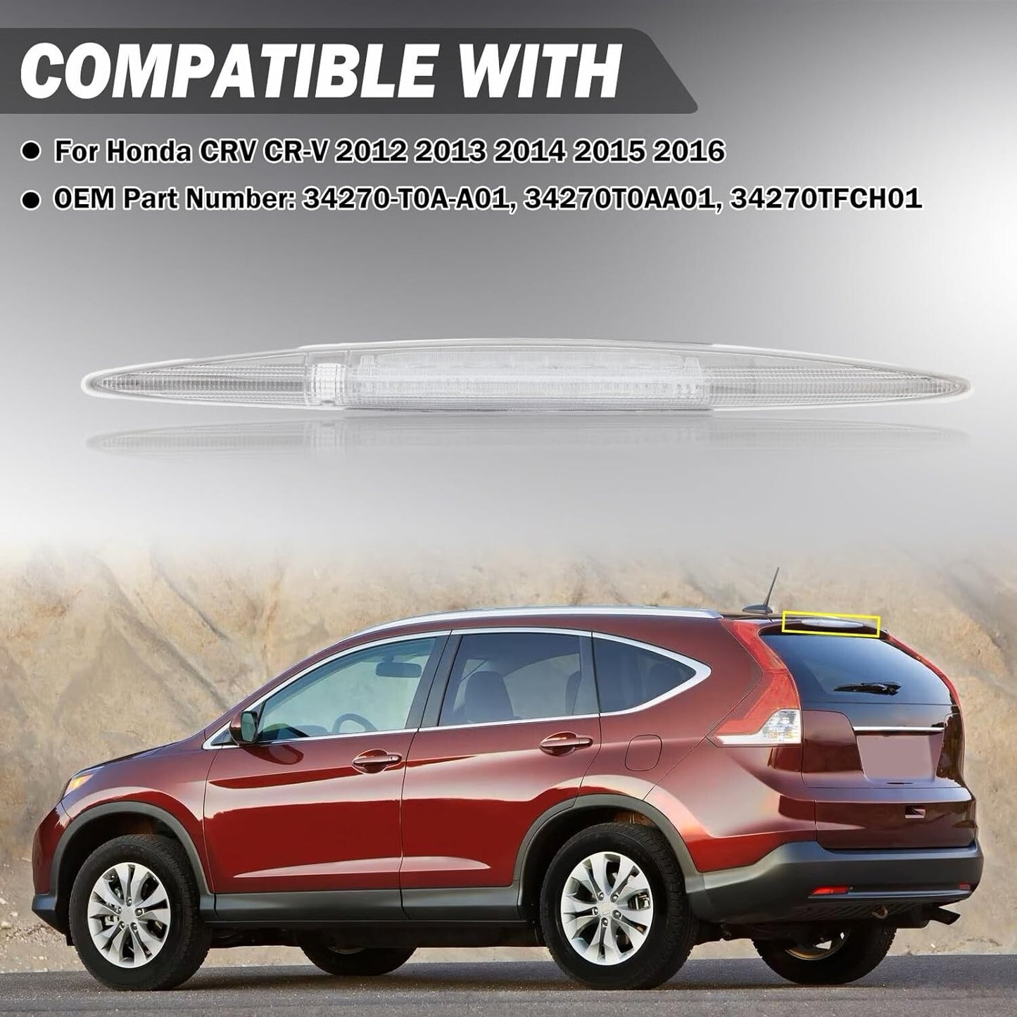 For Honda CR-V CRV 2012 2013-2016 LED High Mount 3rd Rear Brake Stop Tail Light