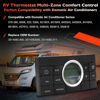 3314082000 RV Multi-Zone Thermostat 10-Button Comfort Control Center For Dometic