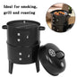 Detachable 3-in-1 Vertical Charcoal Smoker Portable BBQ Smoker Grill