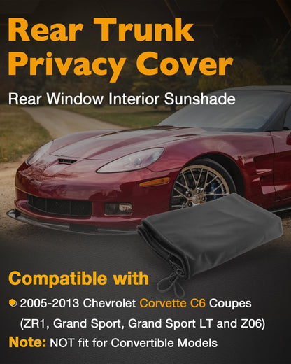 Folding Flannel Rear Cargo Window Sun Shade Fit 2005-2013 Chevrolet Corvette C6