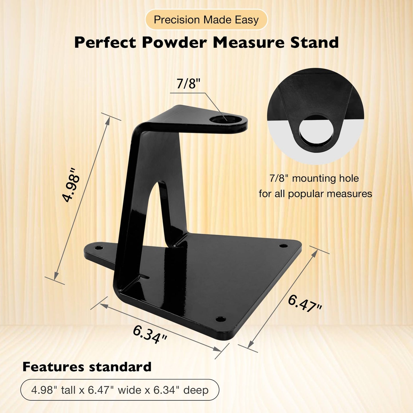 Reloading Powder Measure Stand For Most Powder Measures 7/8" Mounting Hole Black
