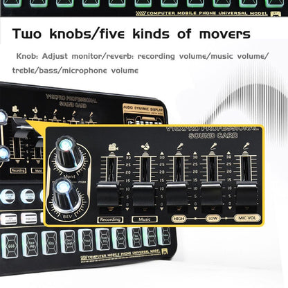 V10 Live Sound Card & M800 Condenser Microphone for Mobile Karaoke & TikTok Live