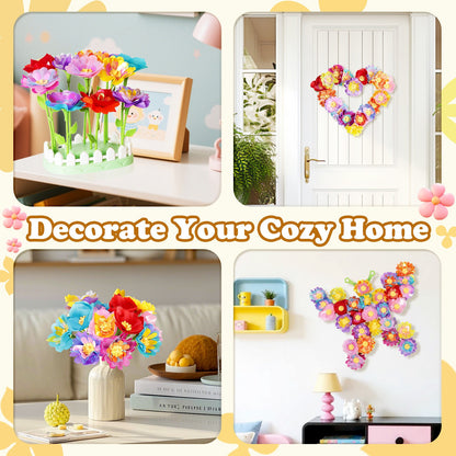 Flower Bouquet Making Kit DIY Flower Bouquets Craft Toy For 4+ Year Kid Yellow