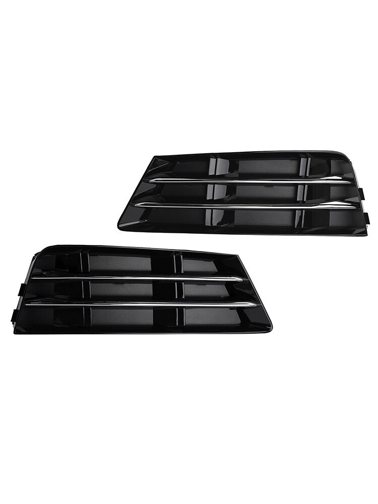 2PCS Front Fog Light Grille Lower Bumper Grill Fit AUDI A4 B9 2016-2018
