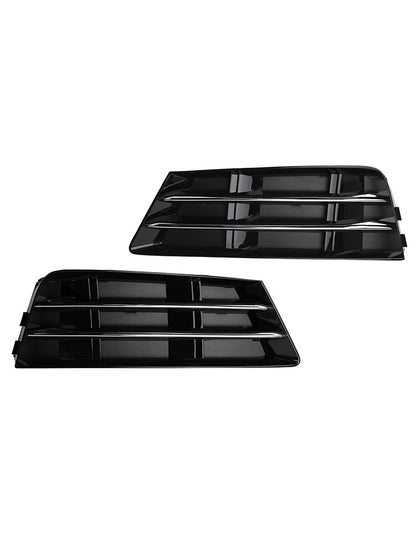 2PCS Front Fog Light Grille Lower Bumper Grill Fit AUDI A4 B9 2016-2018