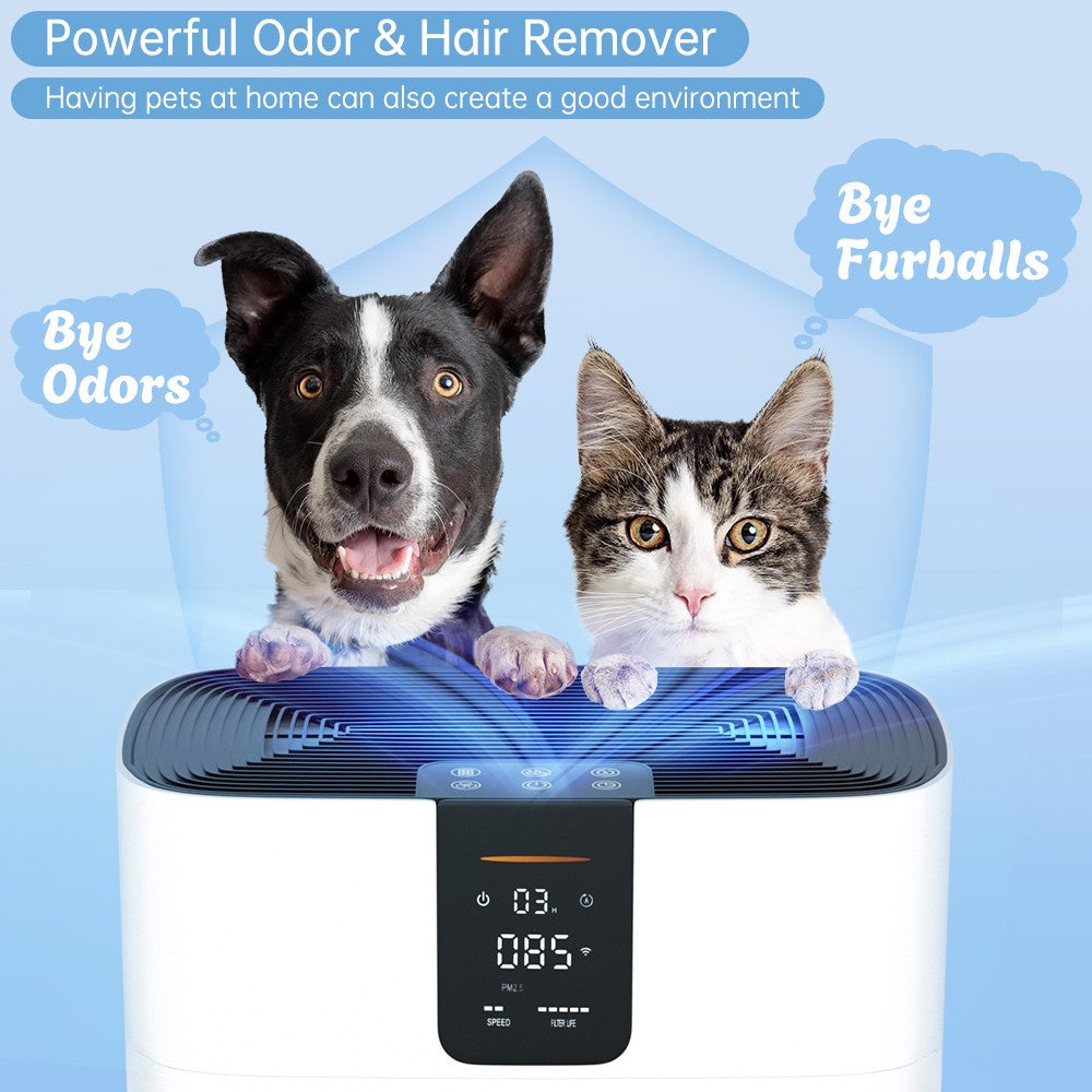 Air Purifier for Home Bedroom Office Large Room Up to 2400 Ft² Dust W/ 2 Filters
