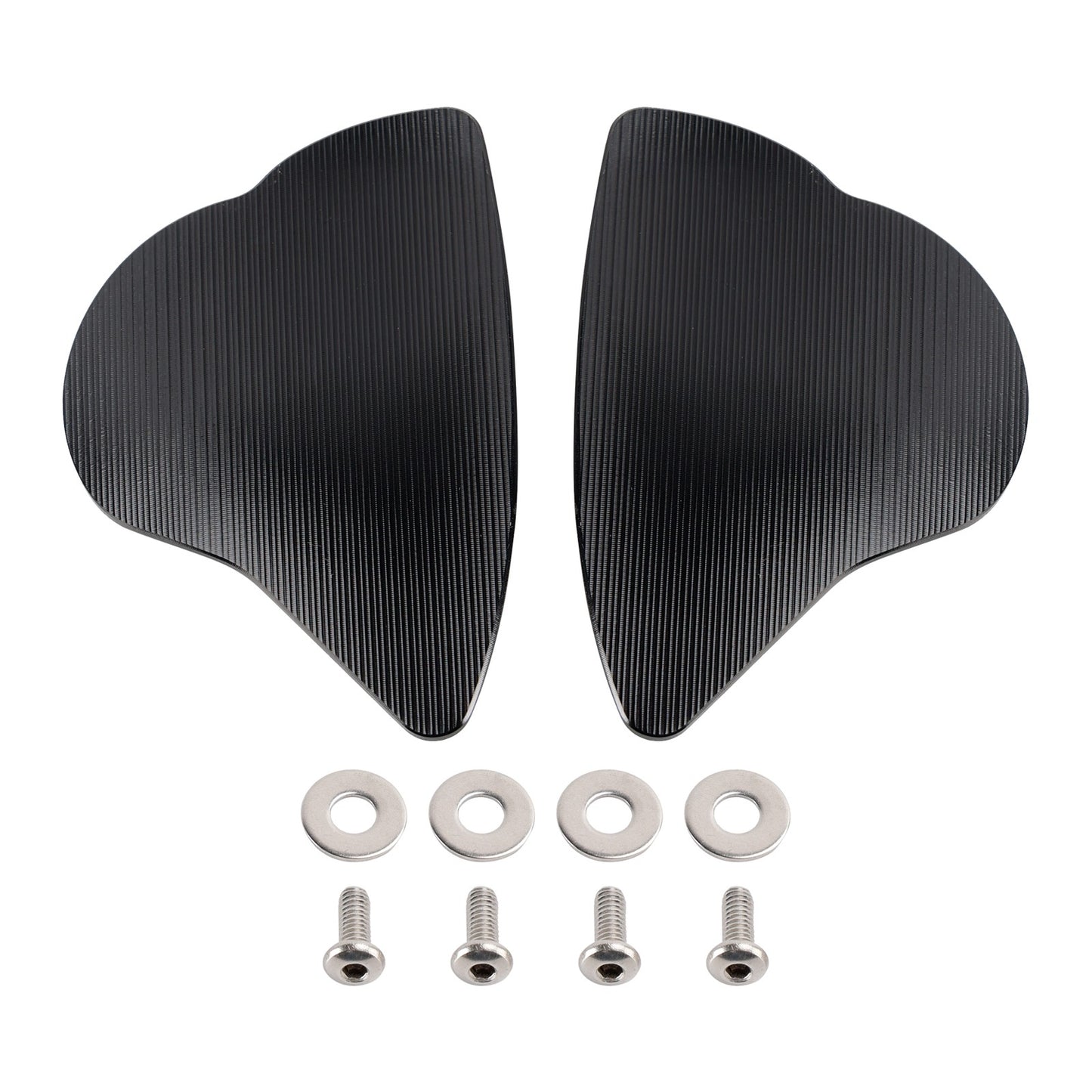 ALUMINUM MIRROR BLOCK OFF PLATES HOLE CAPS BLACK FOR YAMAHA YZF R6 R7 2017-2024