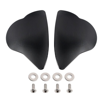 ALUMINUM MIRROR BLOCK OFF PLATES HOLE CAPS BLACK FOR YAMAHA YZF R6 R7 2017-2024