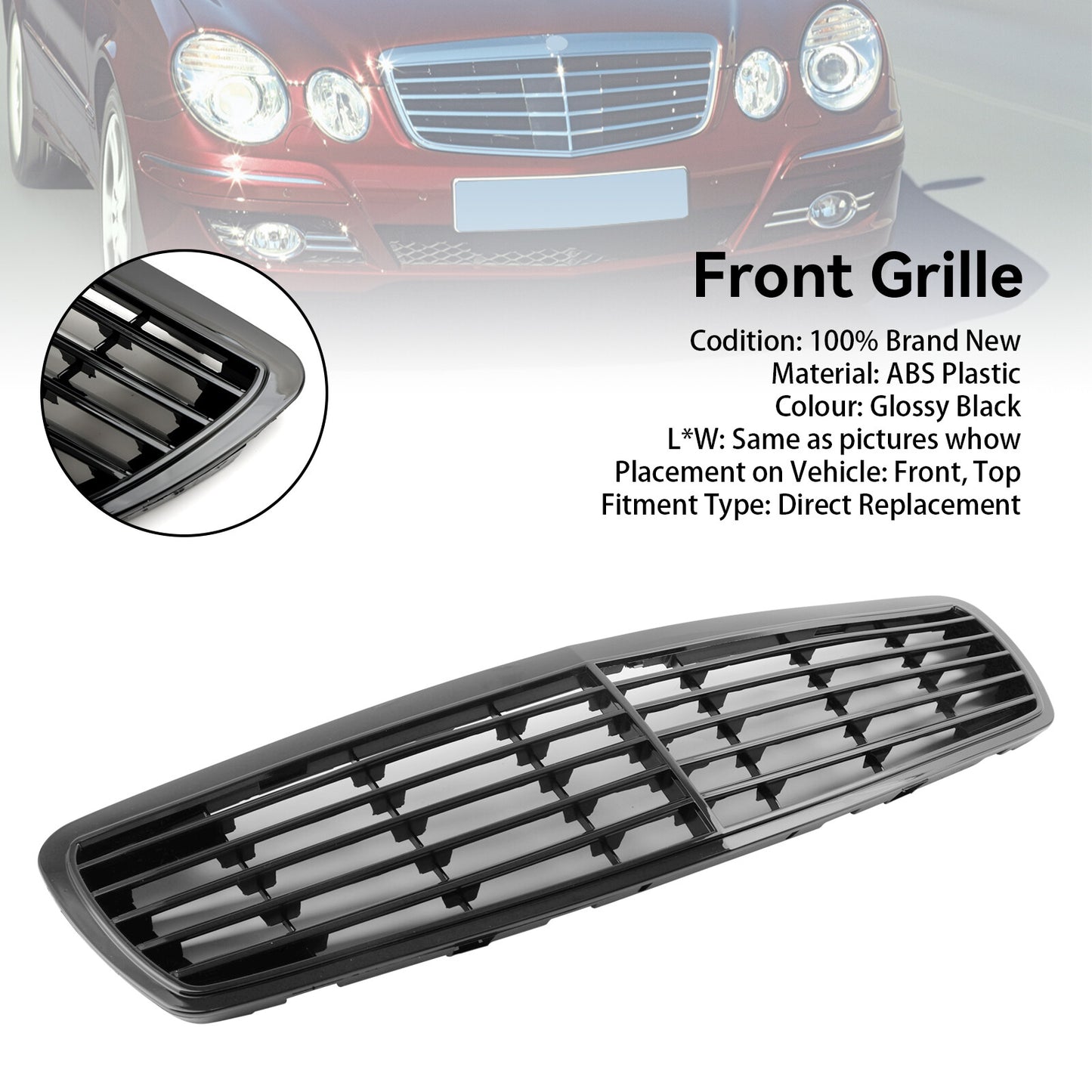 Front Grill Grille Fit Mercedes-Benz E-Class W211 E320 E350 E55  2002-2006