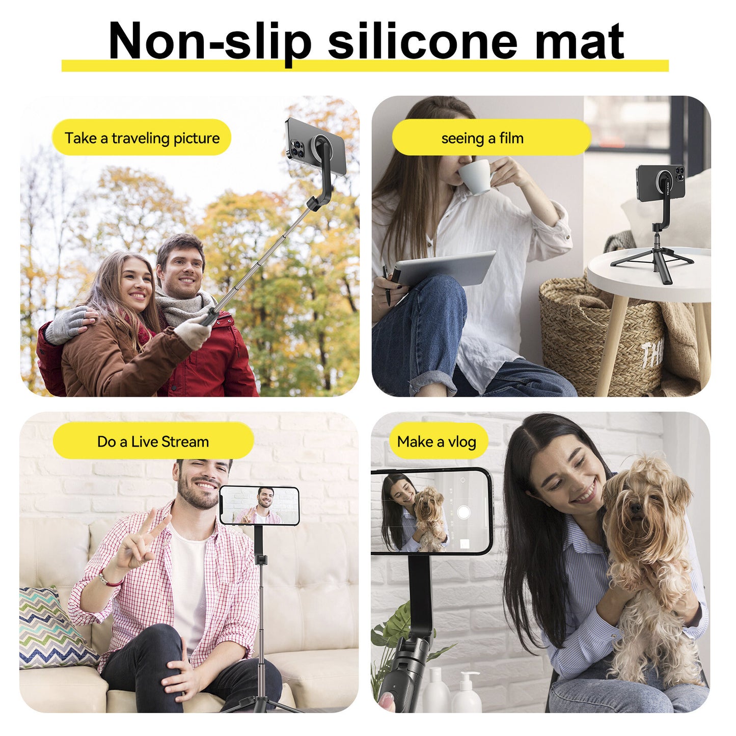 Magnetic Mobile Phone Mini Selfie Stick Remote Control Aluminum Alloy Tripod