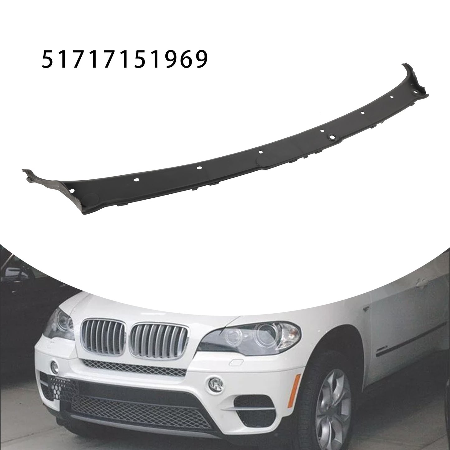 Windshield Wiper Cowl Grille Panel Cover 51717151969 For BMW X5 E70 2008-2013
