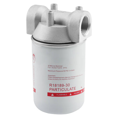 1" NPT Fuel Transfer Tank Pump Filter Kit w/30 Micron Spin-on Particulate Filter