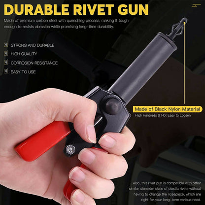 41 PCs ASSORTED PLASTIC RIVETER RIVET GUN QUICK SET HAND TOOL W/ 40 POLY RIVETS
