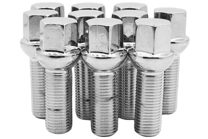 20x Chrome 14x1.5 Ball Seat Wheel Lug Bolts 28mm Shank Fit Mercedes Stock Wheels