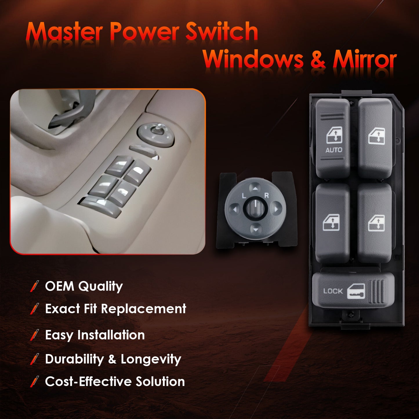 Master Power Window Mirror Control Switch For Chevy GMC C/K 1500 2500 3500 Tahoe