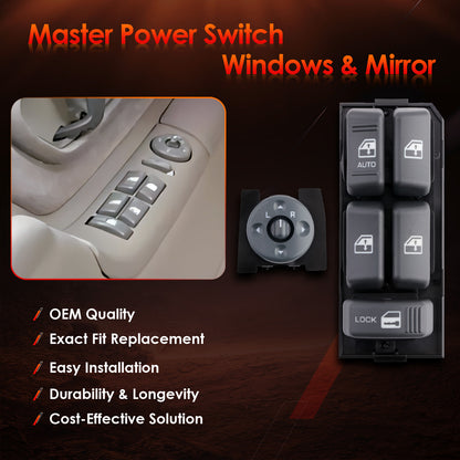 Master Power Window Mirror Control Switch For Chevy GMC C/K 1500 2500 3500 Tahoe