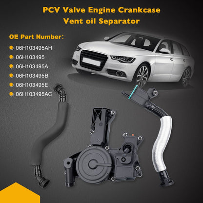 PCV Valve Crankcase Vent Oil Separator Kit For Audi A3 A4 A5 VW CC 06H103495AH