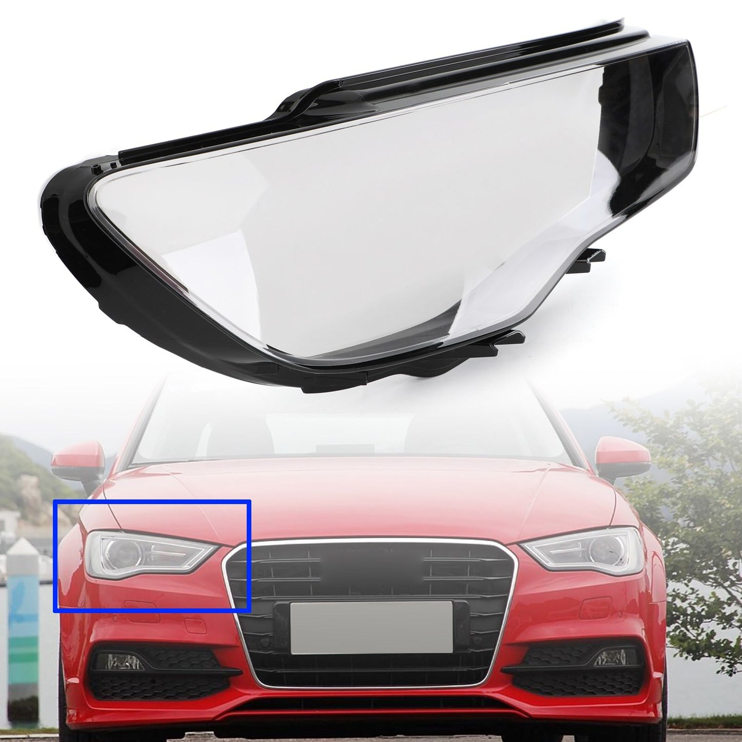 Headlight Cover Headlamp Lens Right For Audi A3 2013-2016 Clear
