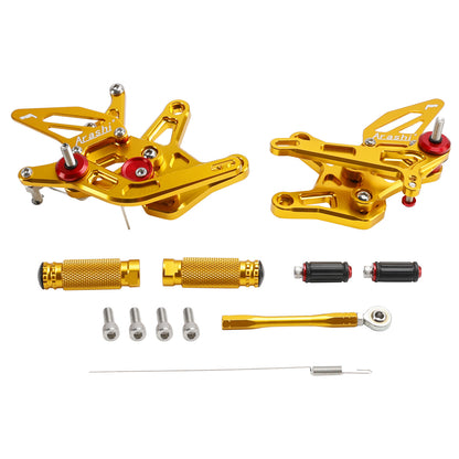 CNC Aluminum Rearsets Footpegs Gold Fits Kawasaki Ninja ZX6R ZX636 2024-25