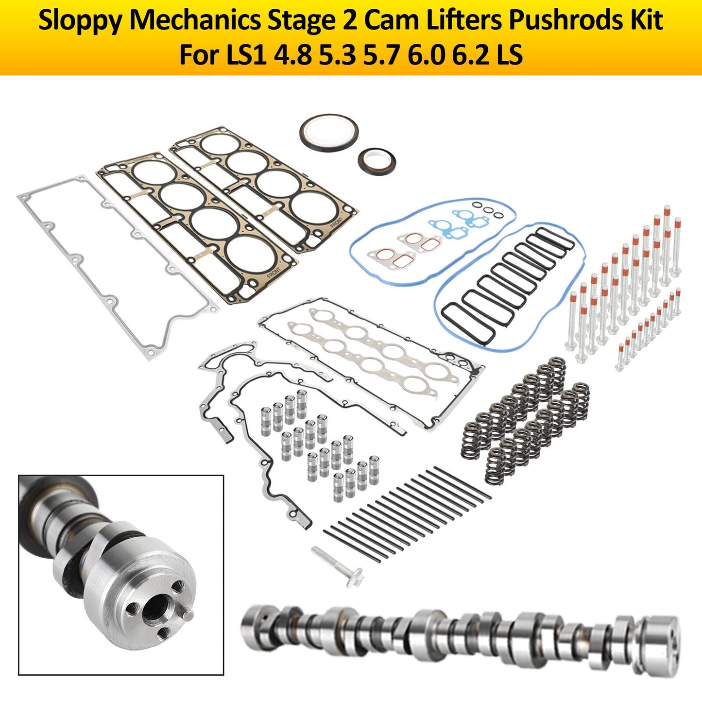 Sloppy Mechanics Stage 2 Cam Lifters Pushrods Set For LS1 4.8 5.3 5.7 6.0 6.2 LS