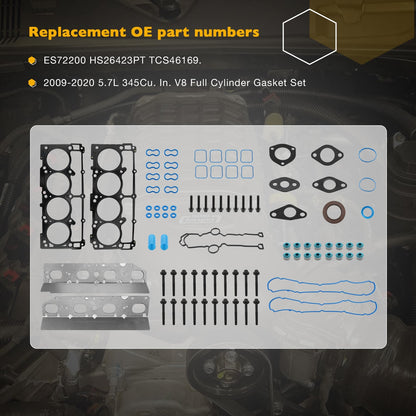 Full Cylinder Head Gasket set For 2005-20 Dodge Ram Chrysler 300 Aspen Jeep 5.7L