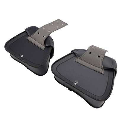 Universal Saddlebag Side Storage Tail Bag Pu Luggage Black 22L For Motorcycle