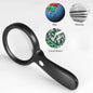 Magnifying Glass with Light, 10X Handheld Large Magnifying Glass 12 LED Illumina