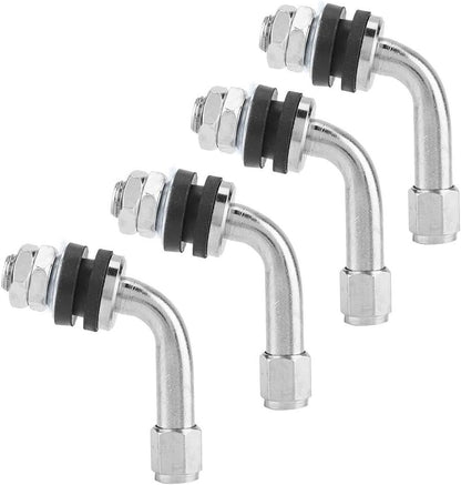 4Pcs Tyre Valve Stem 90 Degree Angled Bolt-in Valve Stems for Car Motorcycle