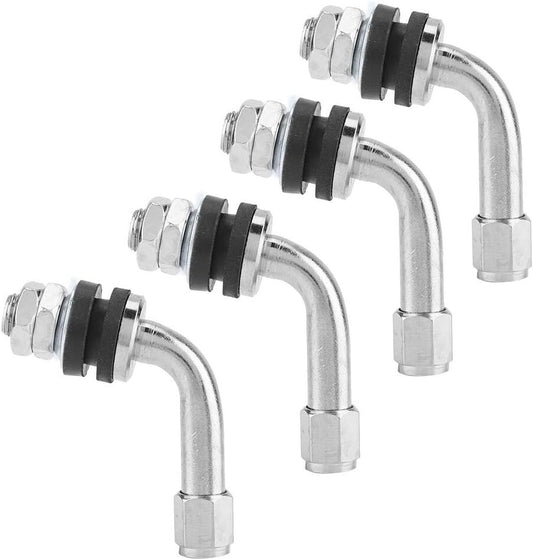 4Pcs Tyre Valve Stem 90 Degree Angled Bolt-in Valve Stems for Car Motorcycle