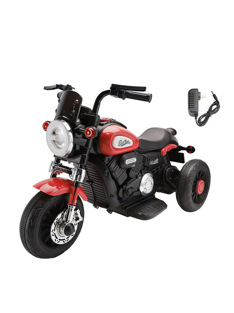 3 Wheel Kids Ride On Motorcycle 6V Powered Electric Dual Drive Toy Car Red