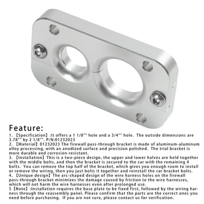 Terminator Firewall Pass Through- Eliminates Gromet 01232023 For Holley